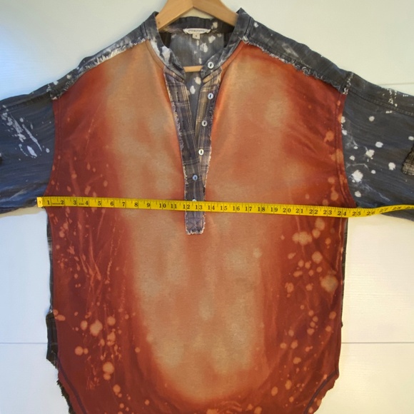 Oli & Hali Long Sleeve Acid Wash Pull On Patched Oversized Tunic Size Medium - Picture 12 of 15